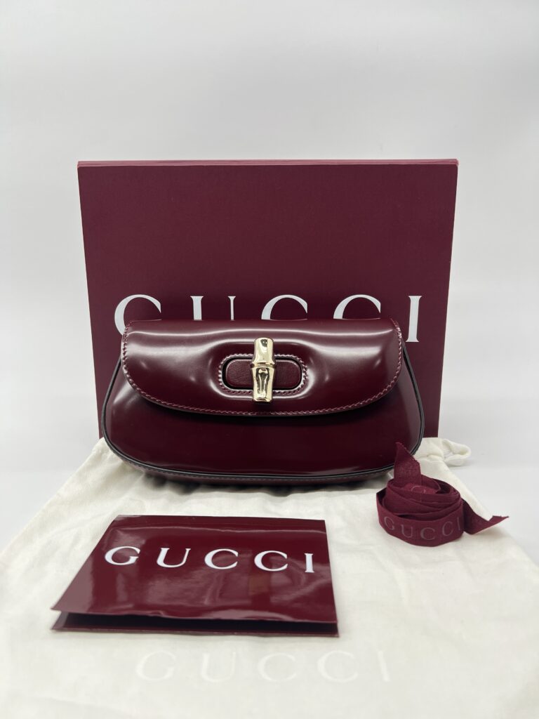 Gucci Mini Bamboo Dark Red Maroon