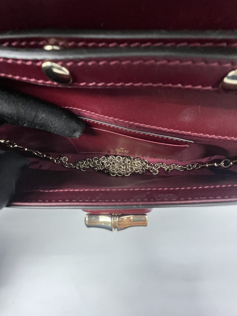 Gucci Mini Bamboo Dark Red Maroon