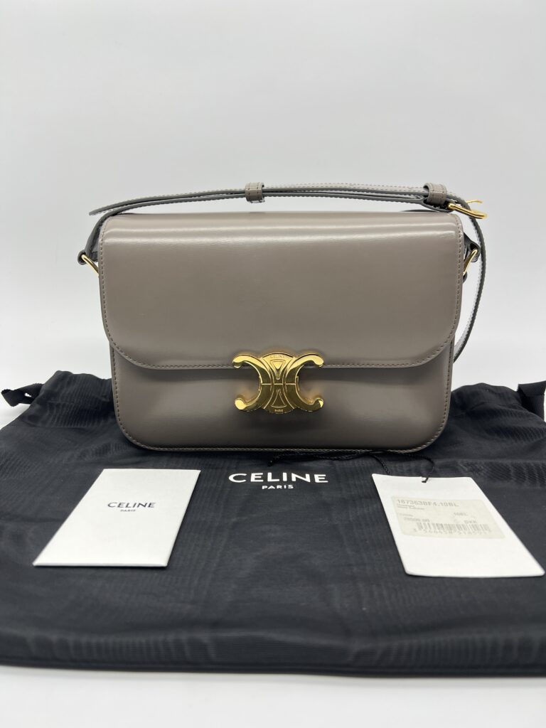 Celine Classique Triomphe Shiny Calfskin Grey GHW