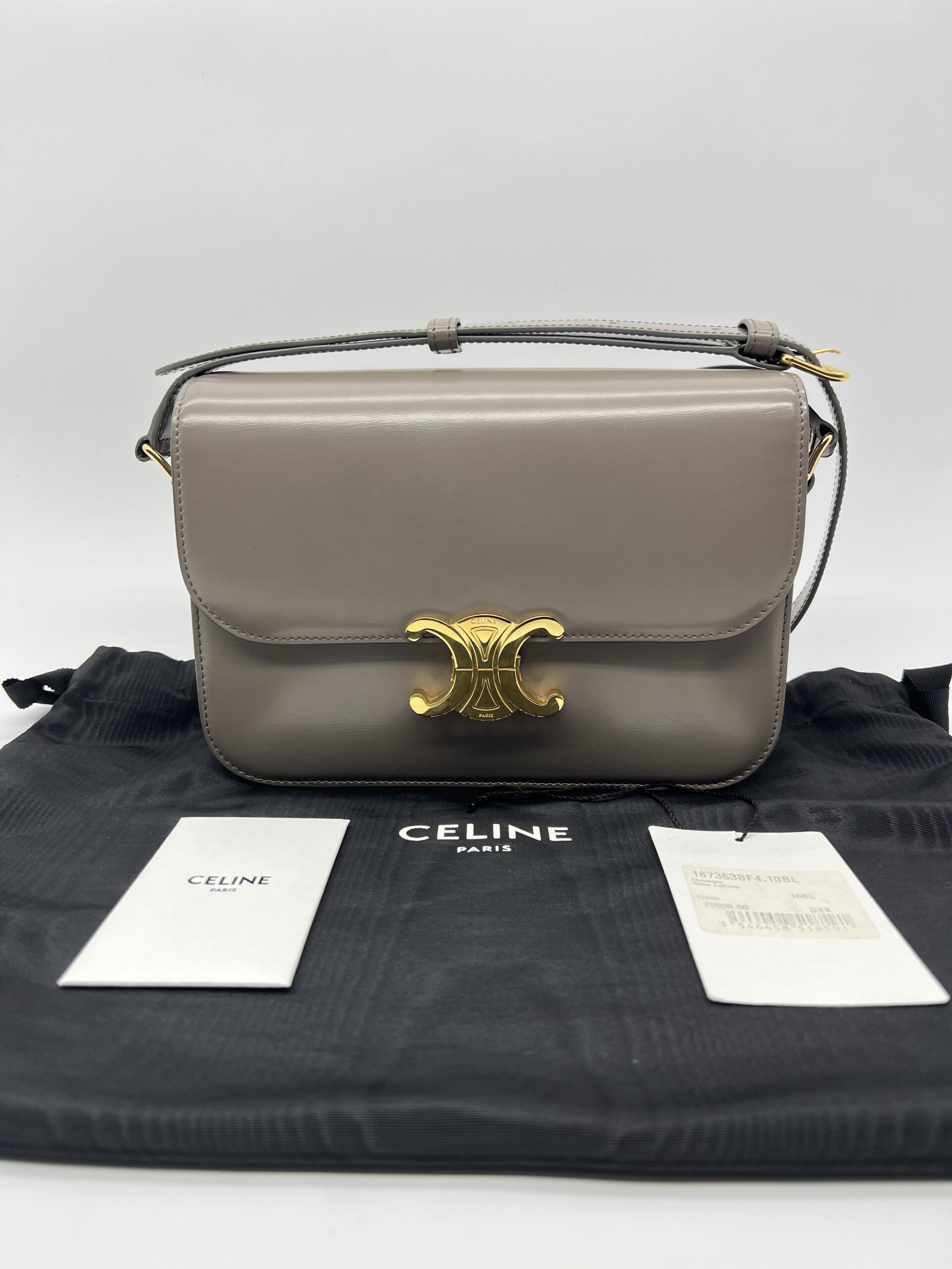 Celine Classique Triomphe Shiny Calfskin Grey GHW