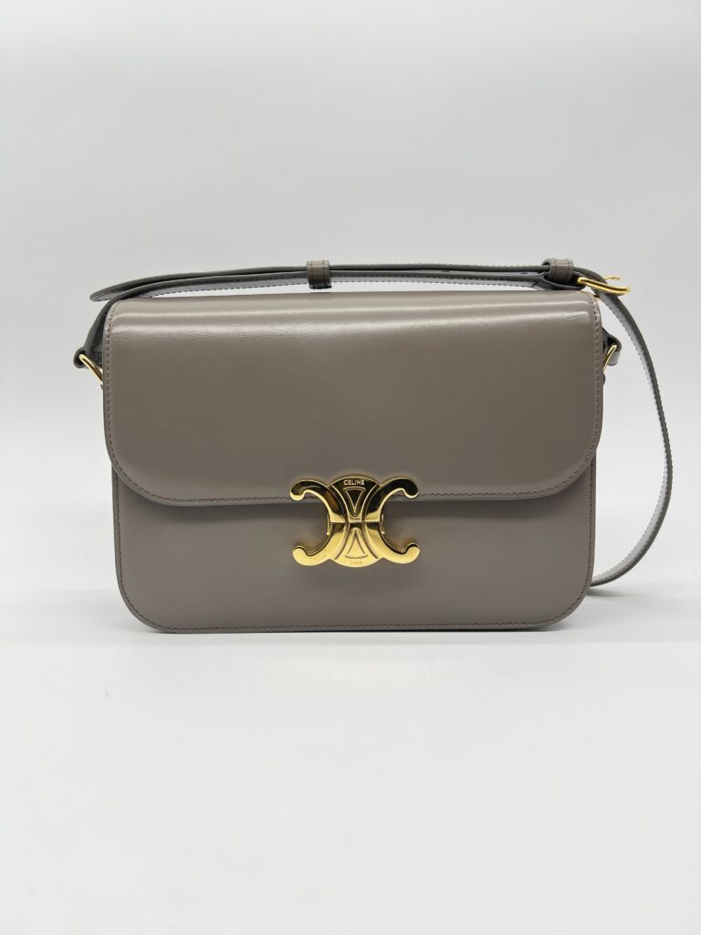 Celine Classique Triomphe Shiny Calfskin Grey GHW