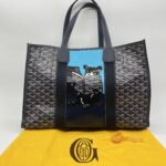 Goyard Villette Tote Bulldog Goyardine Bleu Marine