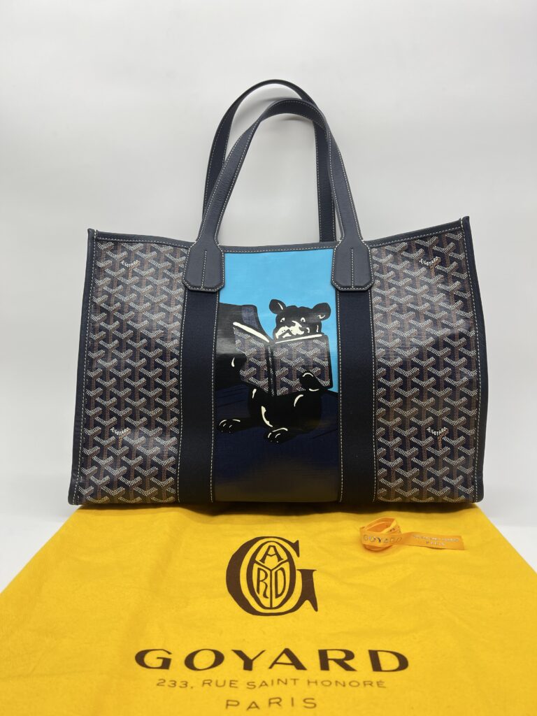 Goyard Villette Tote Bulldog Goyardine Bleu Marine