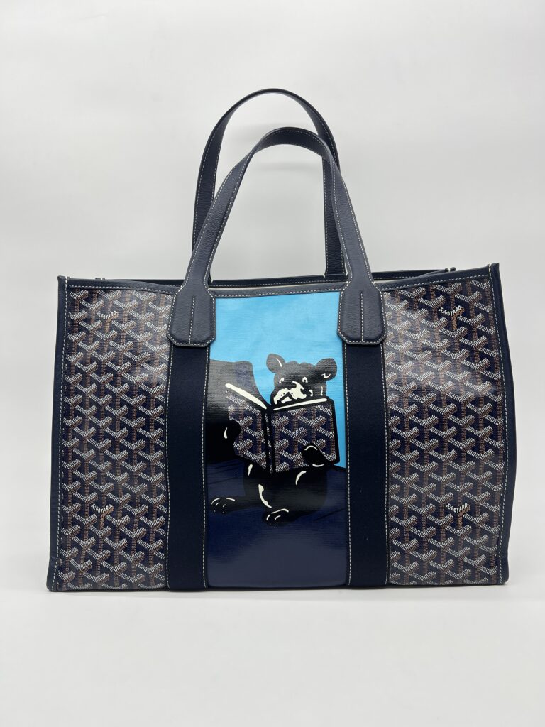 Goyard Villette Tote Bulldog Goyardine Bleu Marine