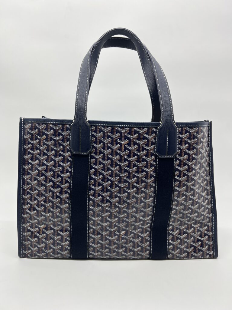 Goyard Villette Tote Bulldog Goyardine Bleu Marine