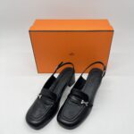 Hermes Infinie Slingback Noir PHW