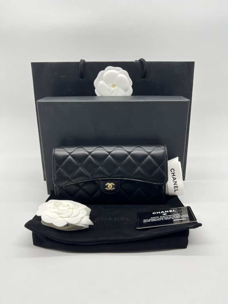 Chanel Classic Long Wallet Lambskin Black GHW