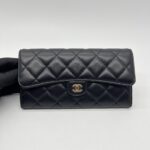 Chanel Classic Long Wallet Lambskin Black GHW