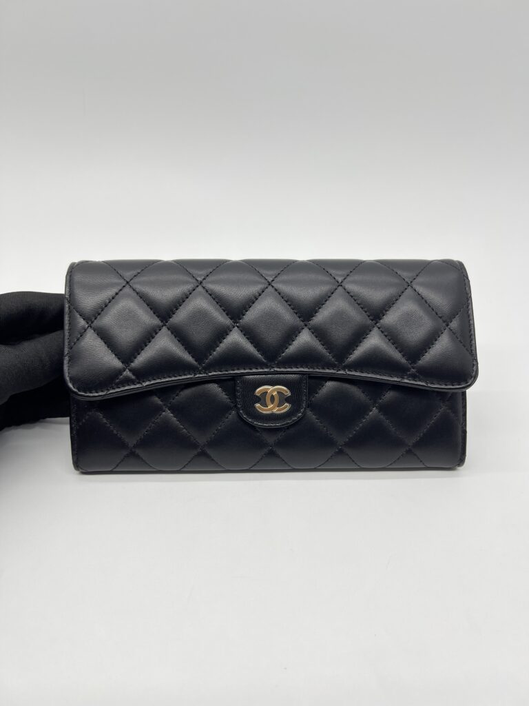 Chanel Classic Long Wallet Lambskin Black GHW