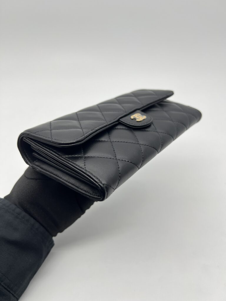 Chanel Classic Long Wallet Lambskin Black GHW