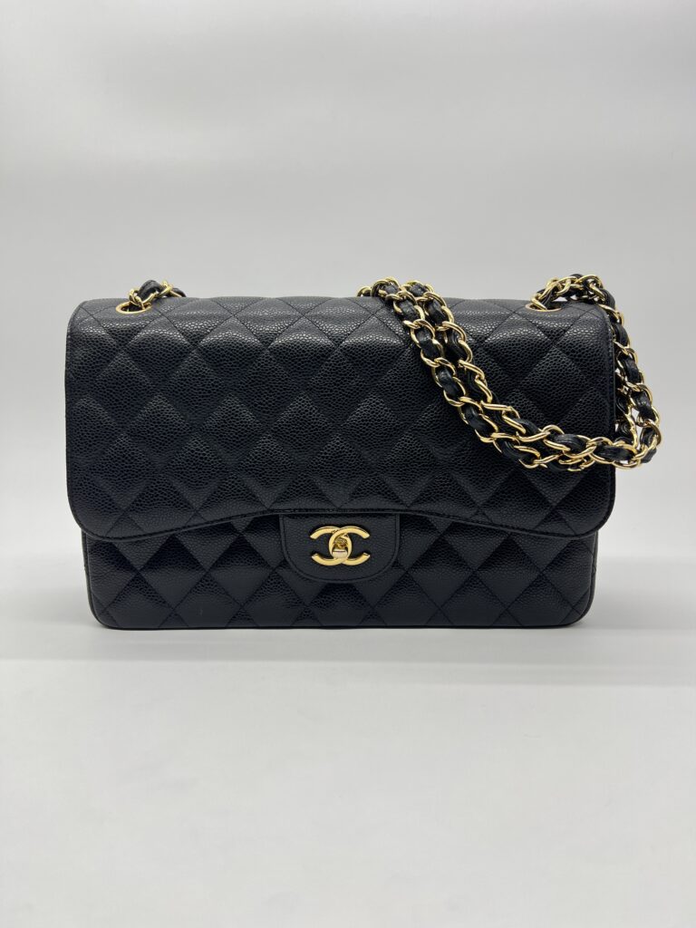 Chanel Classic Jumbo D Flap Caviar Black GHW