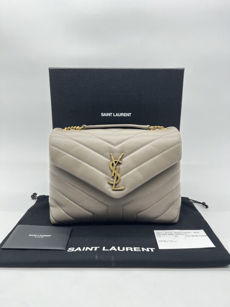 Saint Laurent Lou Lou Small Etoupe GHW