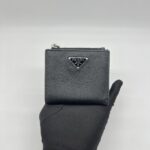 Prada Small Bifold Wallet Saffiano Nero SHW