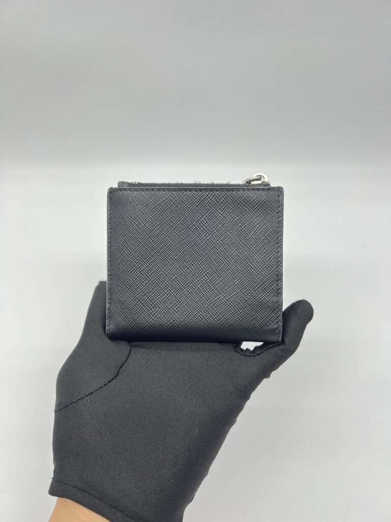Prada Small Bifold Wallet Saffiano Nero SHW