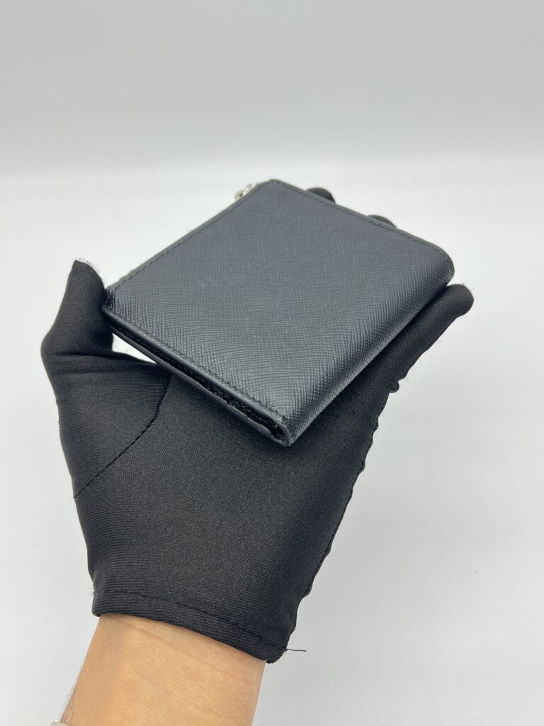 Prada Small Bifold Wallet Saffiano Nero SHW
