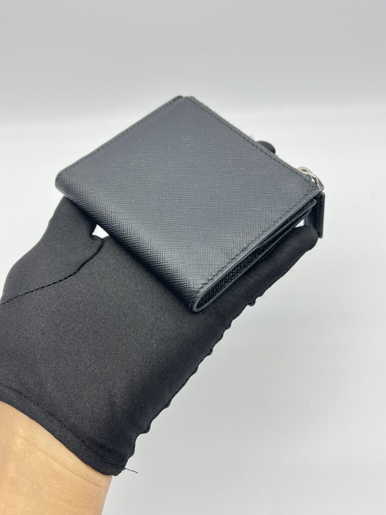 Prada Small Bifold Wallet Saffiano Nero SHW