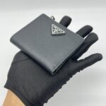 Prada Small Bifold Wallet Saffiano Nero SHW