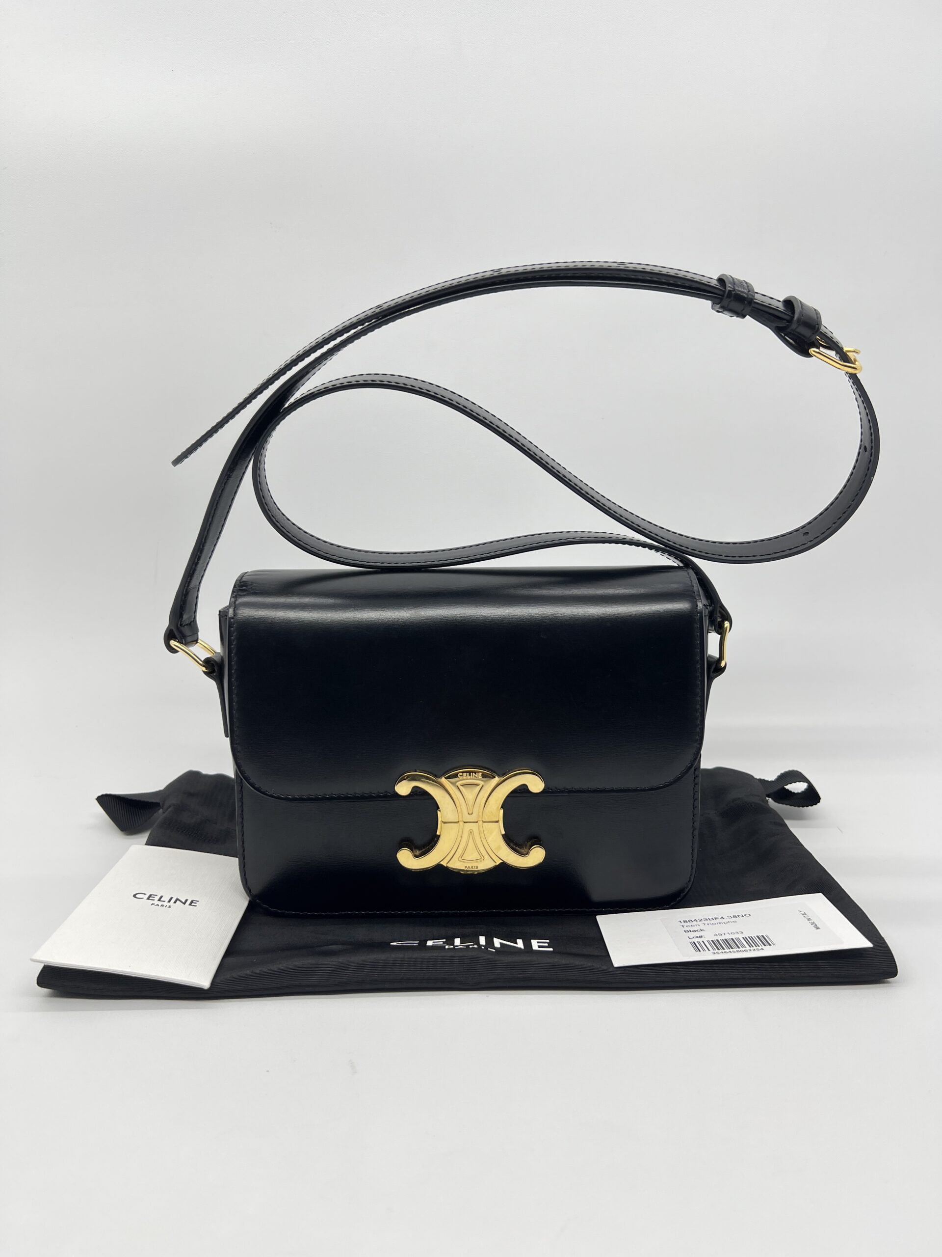 Celine Teen Triomphe Bag Black GHW