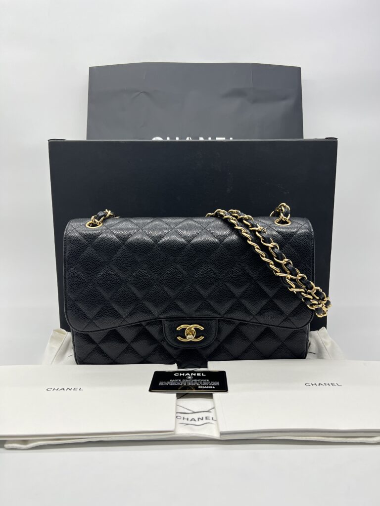 Chanel Classic Jumbo D Flap Caviar Black GHW