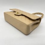 Chanel Medium Classic D Flap Caviar Beige GHW