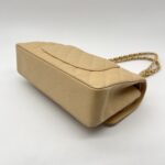 Chanel Medium Classic D Flap Caviar Beige GHW