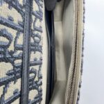 Dior Saddle Wallet On Chain Canvas Blue Oblique GHW