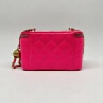 Chanel Vanity Pearl Crush Chain Vernis Neon Pink GHW