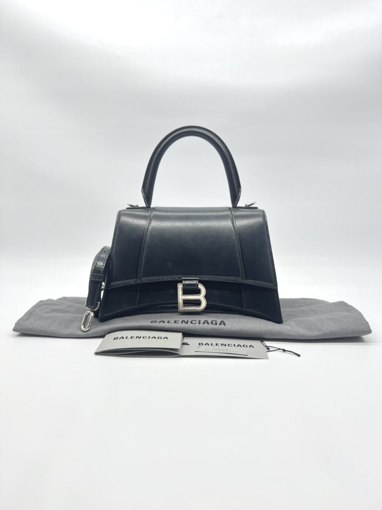 Balenciaga Hourglass Small Smooth Black SHW