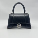 Balenciaga Hourglass Small Smooth Black SHW