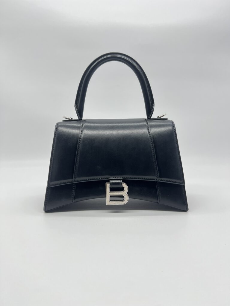Balenciaga Hourglass Small Smooth Black SHW