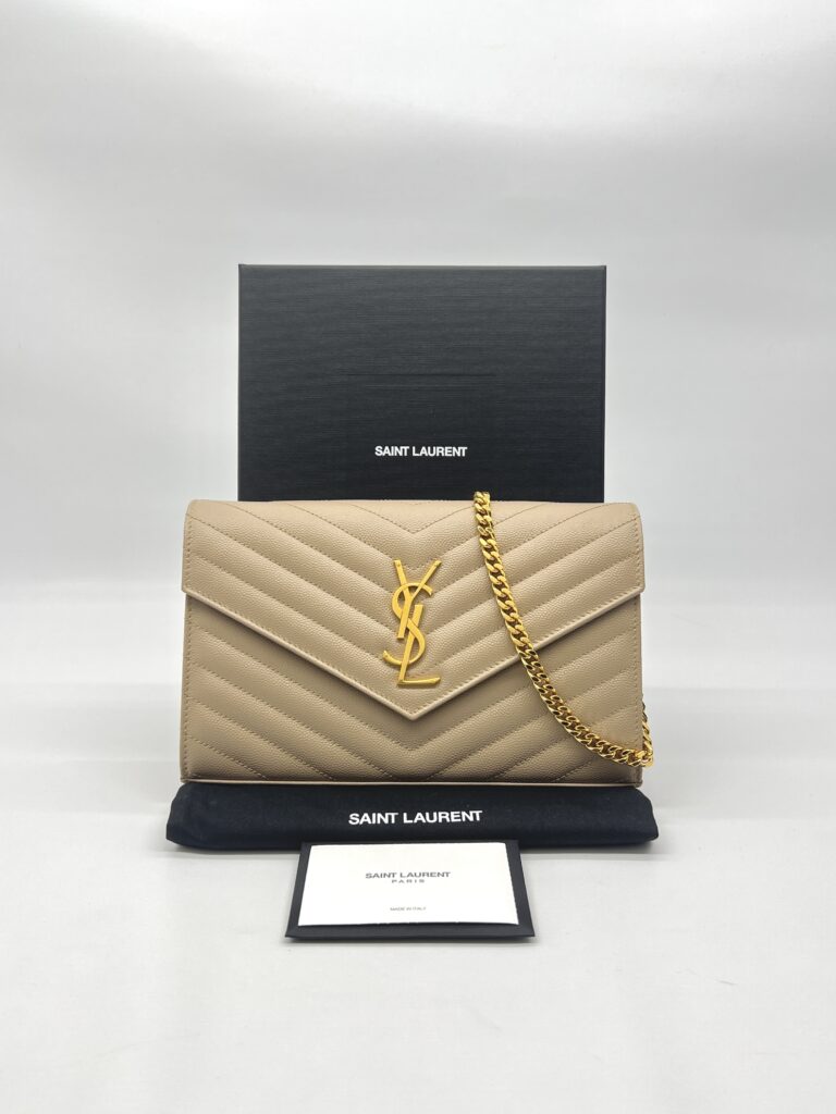 Saint Laurent Woc 22 Grained Nude GHW
