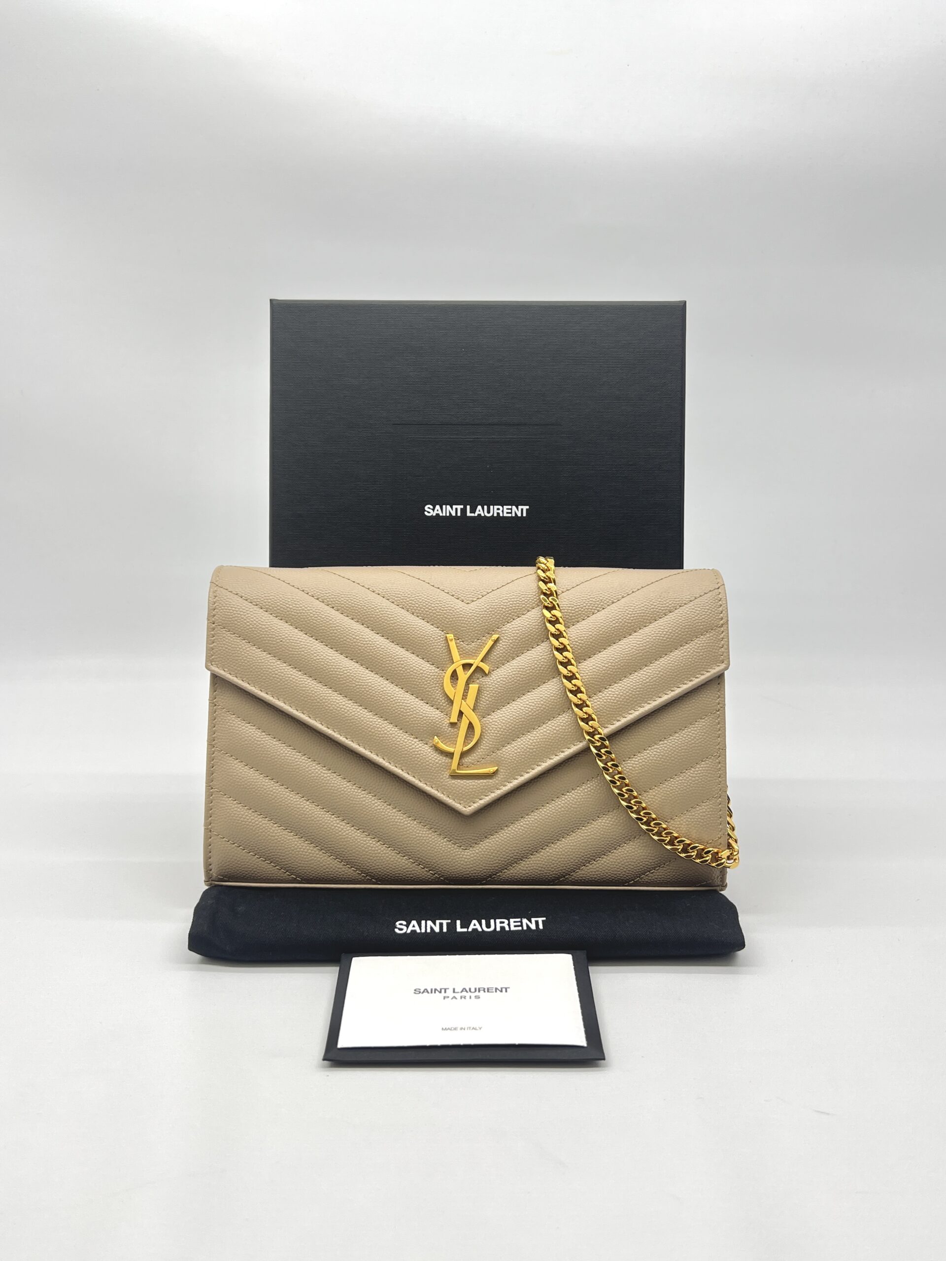 Saint Laurent Woc 22 Grained Nude GHW