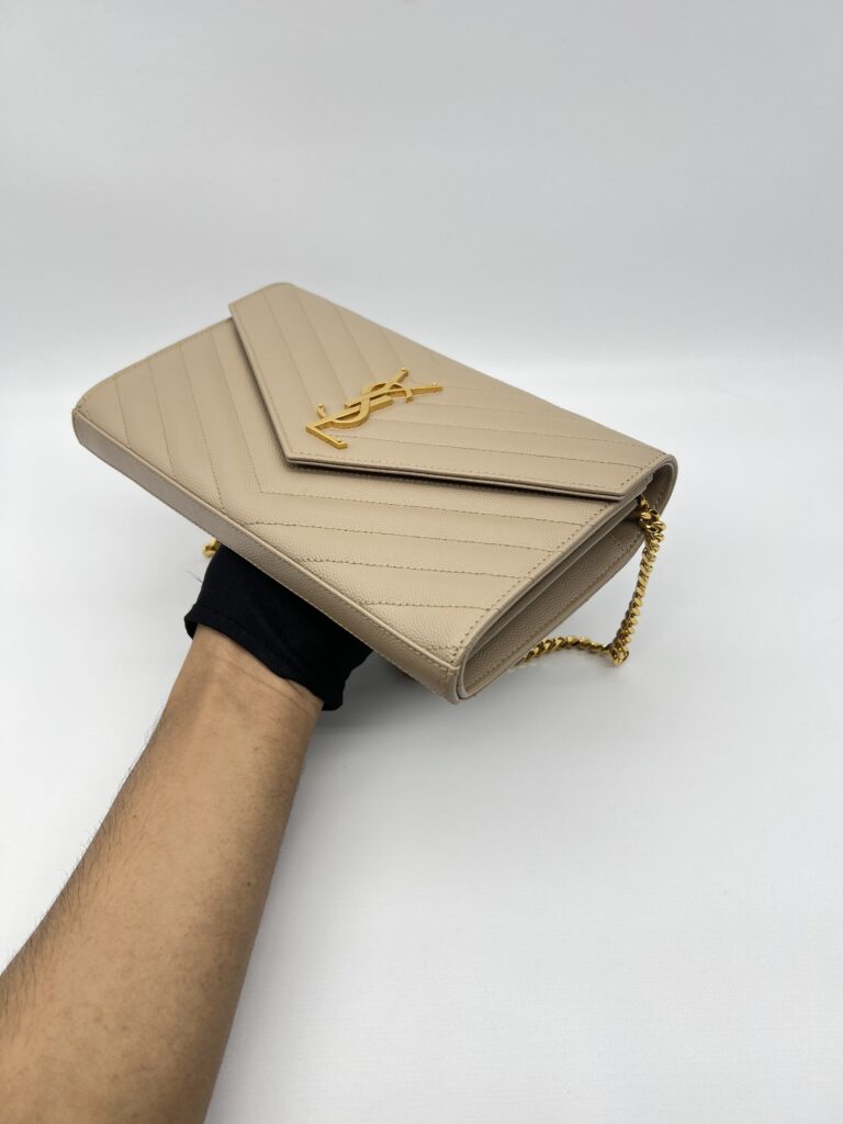 Saint Laurent Woc 22 Grained Nude GHW