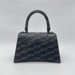 Balenciaga Hourglass Small BB All Over Logo Black Grey SHW