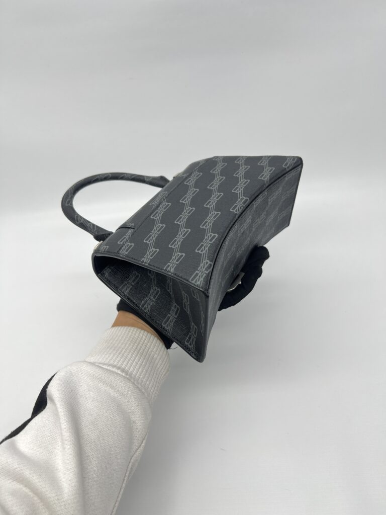 Balenciaga Hourglass Small BB All Over Logo Black Grey SHW