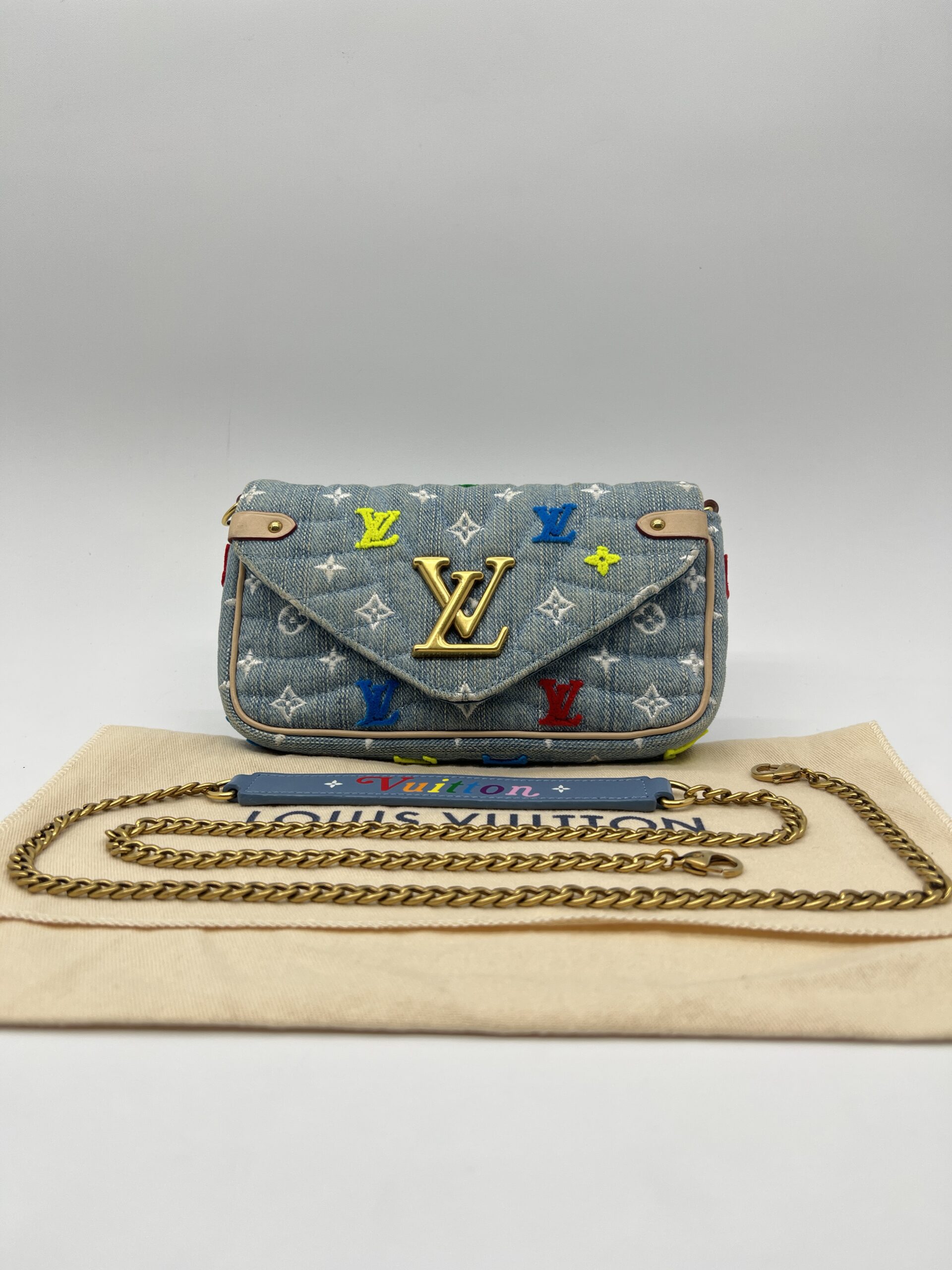 Louis Vuitton New Wave WOC Multicolor Denim Blue GHW