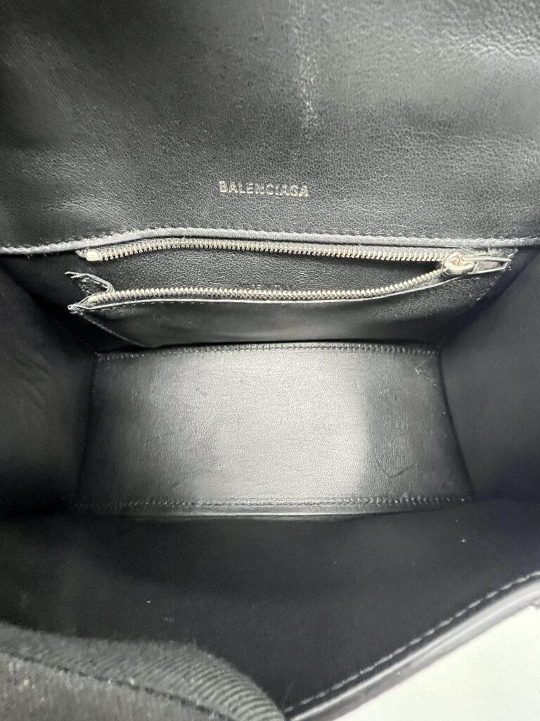 Balenciaga Hourglass Small BB All Over Logo Black Grey SHW