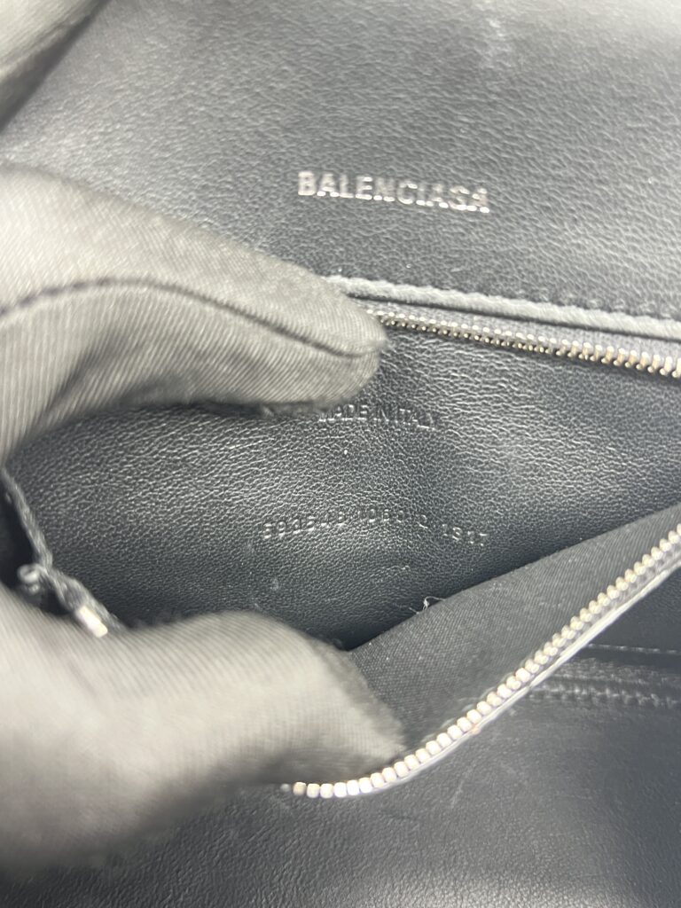 Balenciaga Hourglass Small BB All Over Logo Black Grey SHW