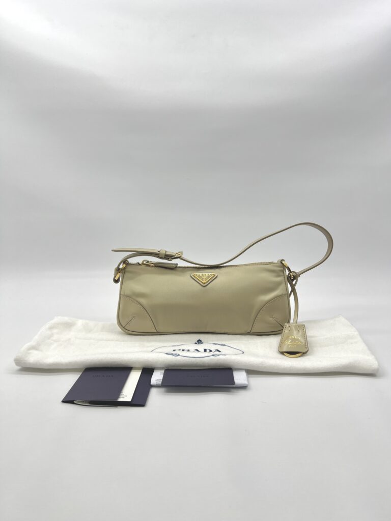 Prada Re Edition 2005 Tessuto Nylon Beige GHW