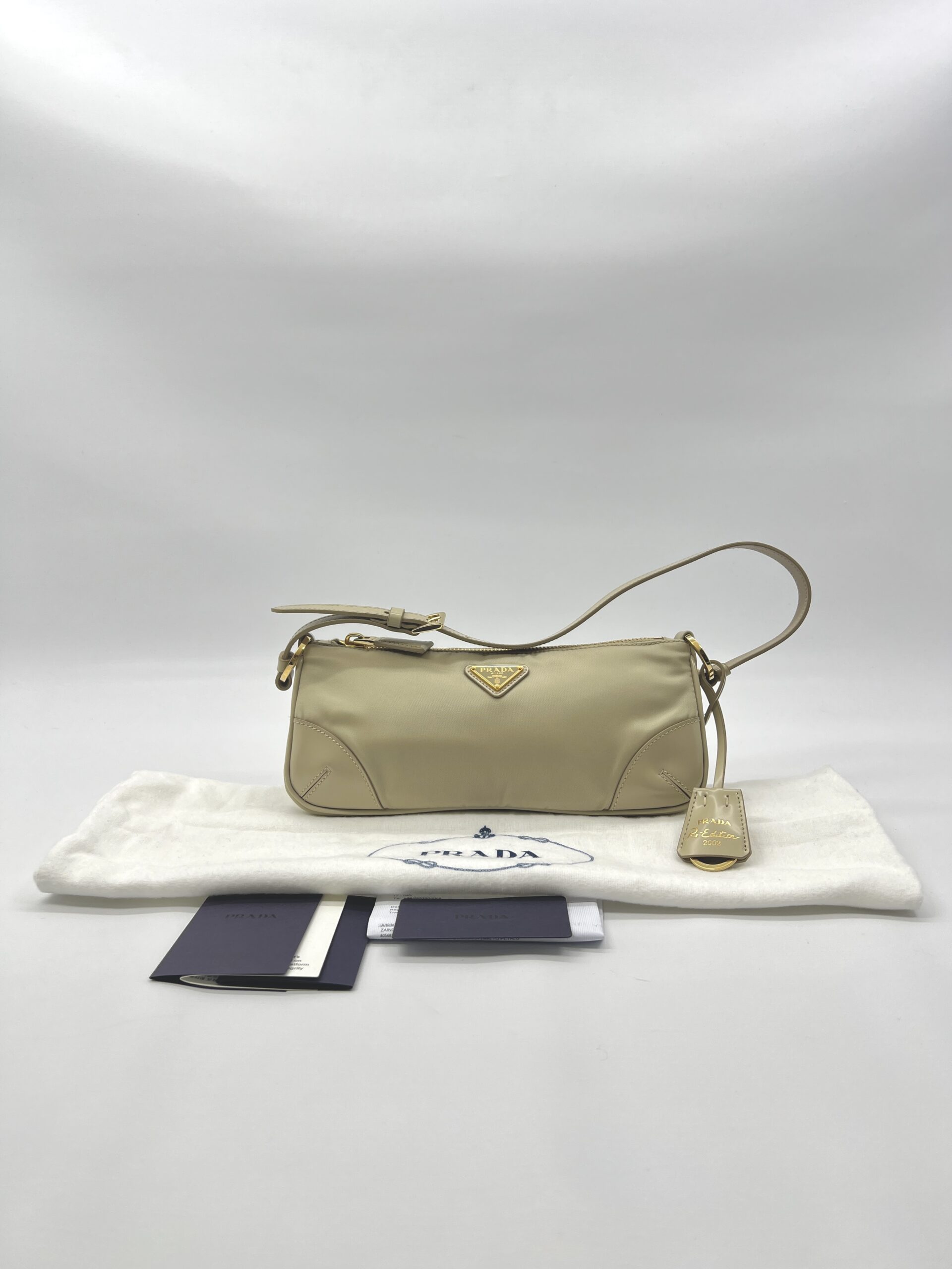 Prada Re Edition 2005 Tessuto Nylon Beige GHW