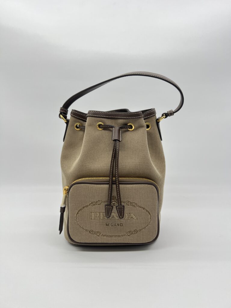 Prada Bucket Jacquard Brown GHW