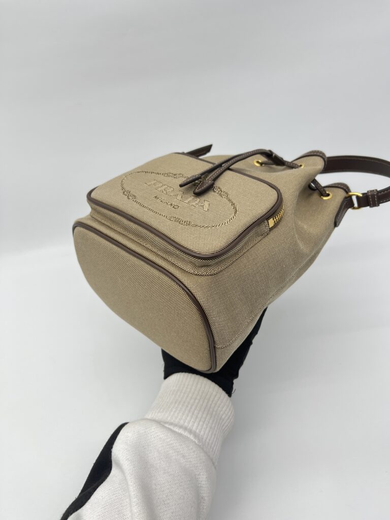 Prada Bucket Jacquard Brown GHW