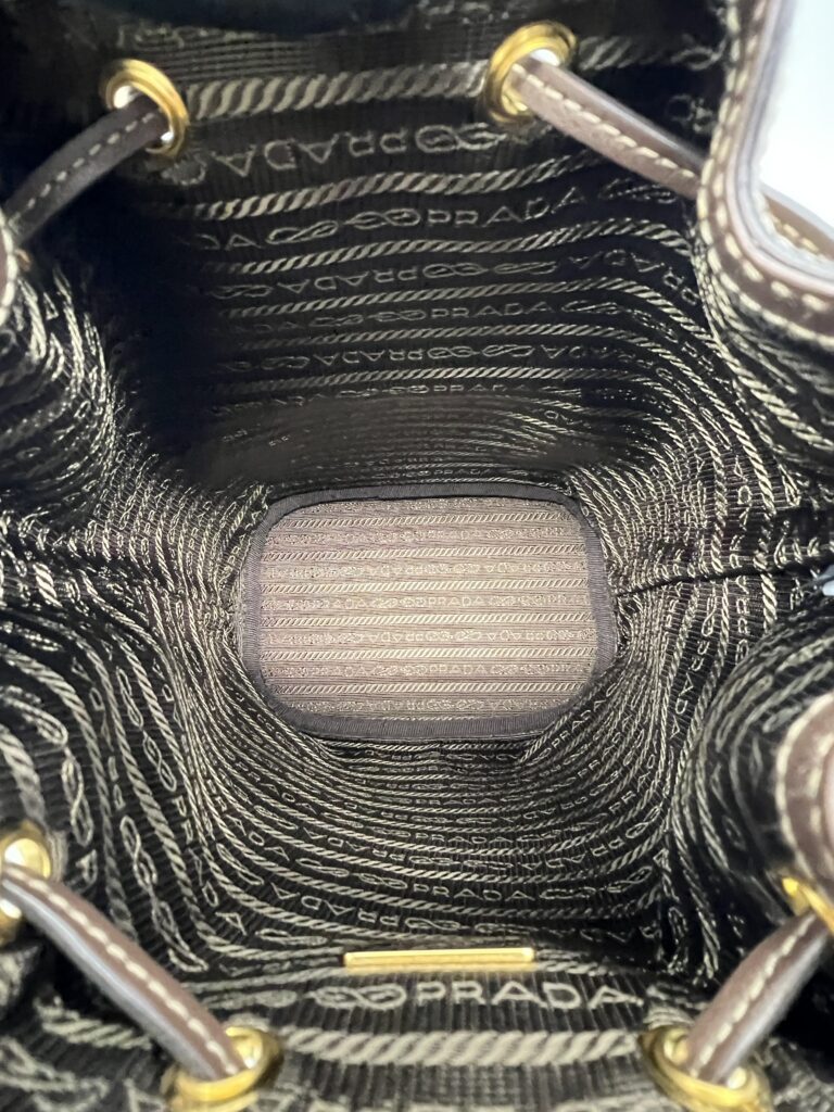 Prada Bucket Jacquard Brown GHW