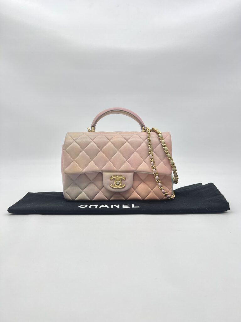 Chanel Mini Rectangle Top Handle Pink Unicorn GHW