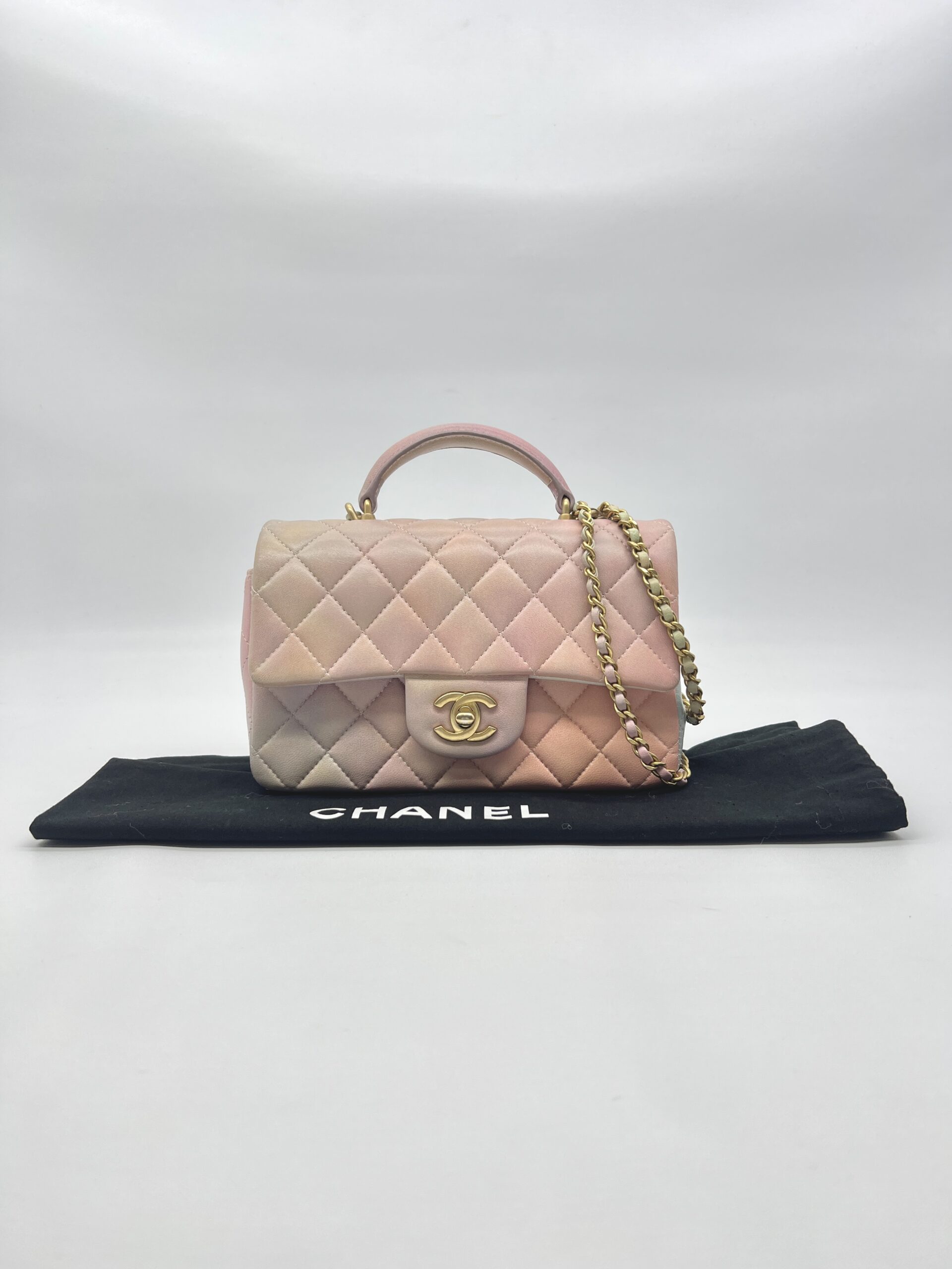 Chanel Mini Rectangle Top Handle Pink Unicorn GHW