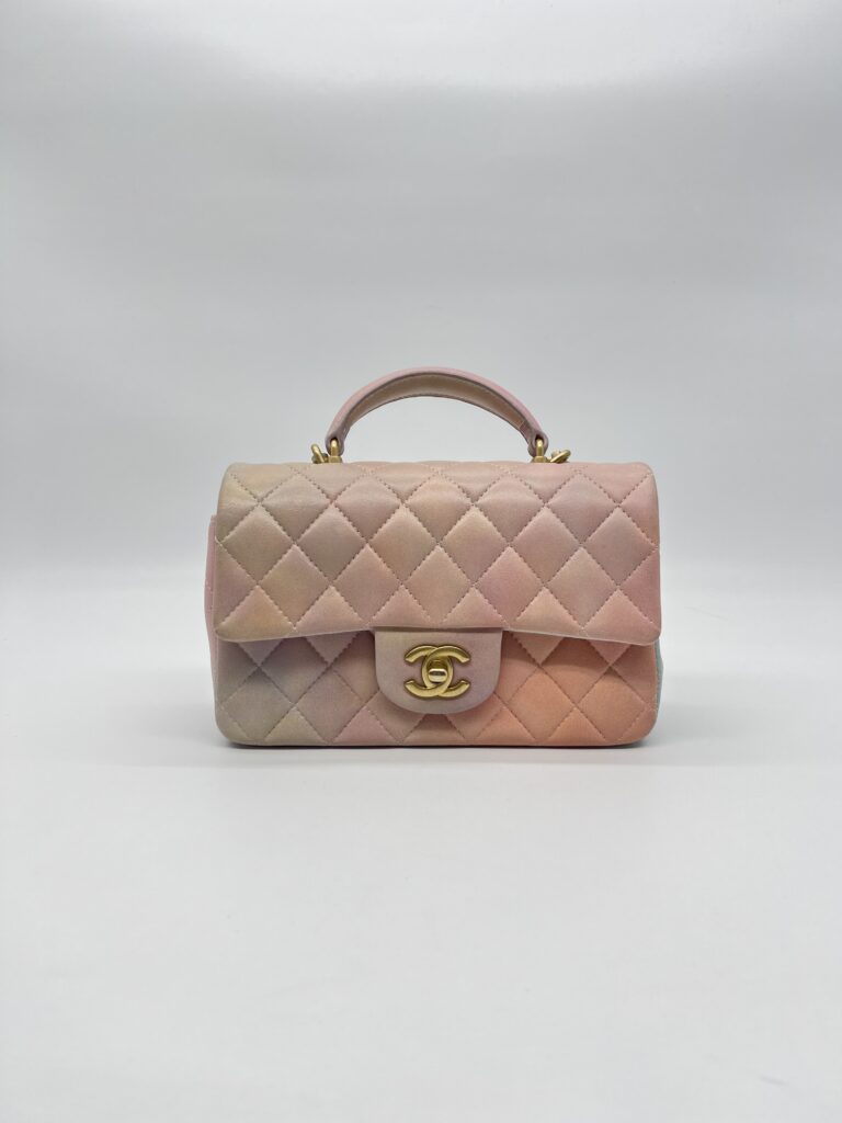 Chanel Mini Rectangle Top Handle Pink Unicorn GHW
