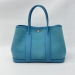 Hermes Garden Party 30 Canvas Bleu De Nord PHW