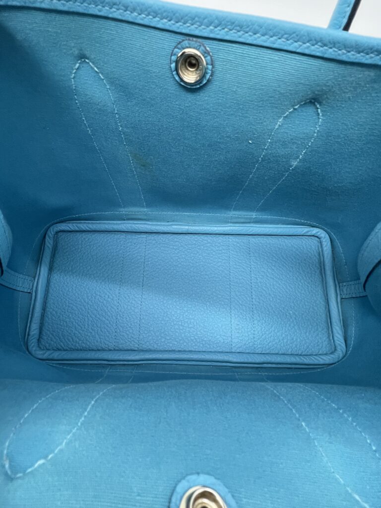 Hermes Garden Party 30 Canvas Bleu De Nord PHW