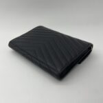 Saint Laurent Envelope Wristlet Grained Black GHW