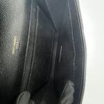 Saint Laurent Envelope Wristlet Grained Black GHW